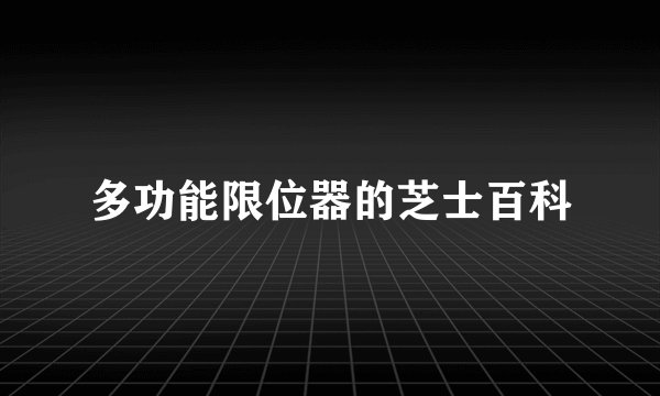 多功能限位器的芝士百科