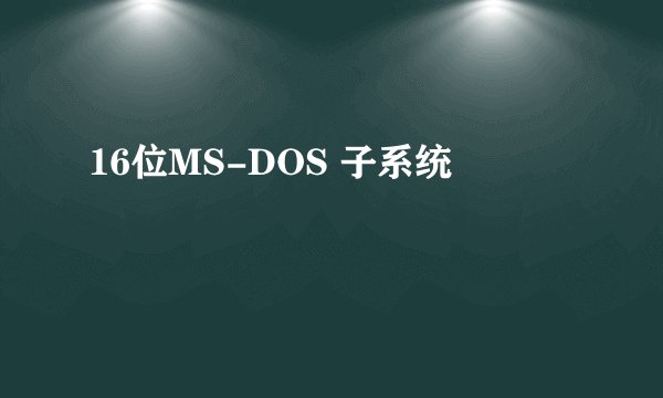 16位MS-DOS 子系统