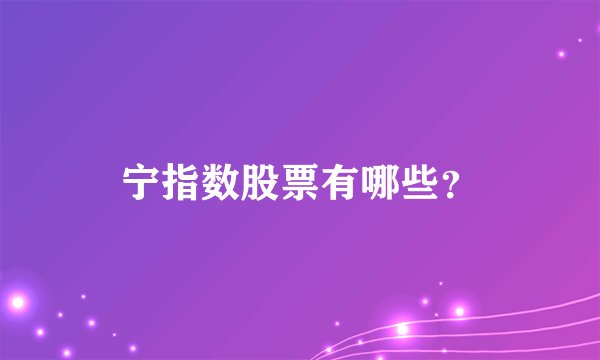 宁指数股票有哪些？