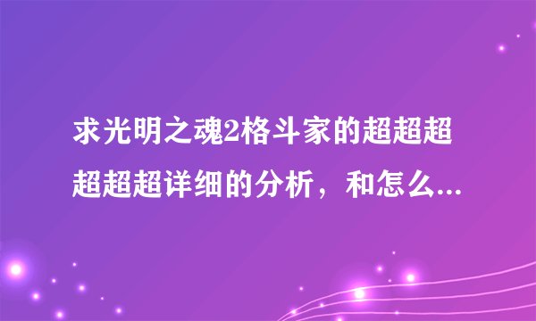 求光明之魂2格斗家的超超超超超超详细的分析，和怎么加点（包括技能），加分！！！ 不好不要！万分感谢！