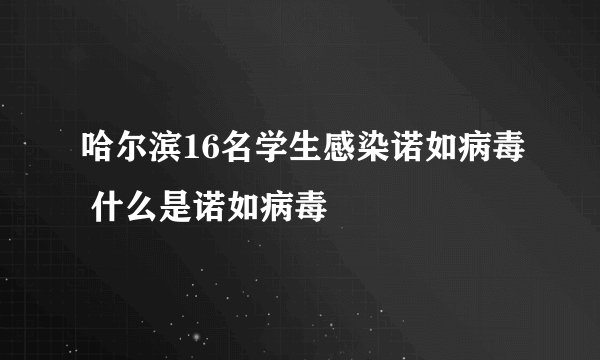 哈尔滨16名学生感染诺如病毒 什么是诺如病毒