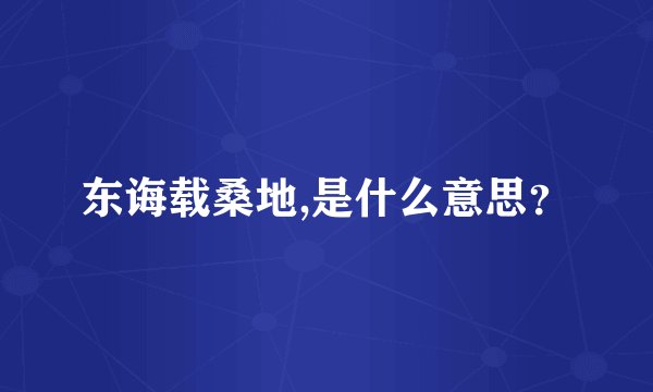 东诲载桑地,是什么意思？