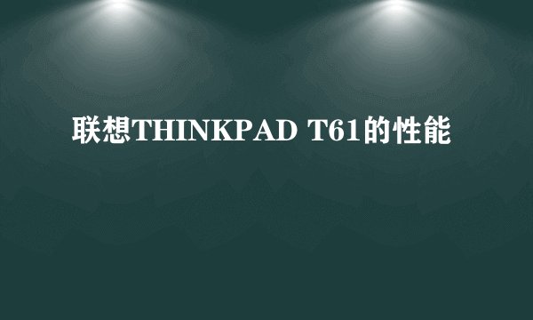 联想THINKPAD T61的性能