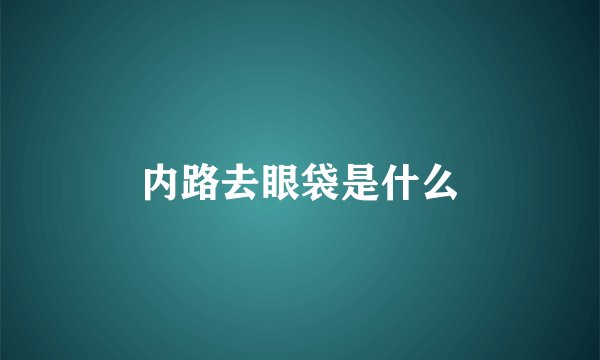 内路去眼袋是什么