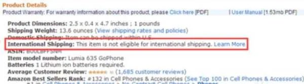 如何判断美国亚马逊网购商品能否直邮