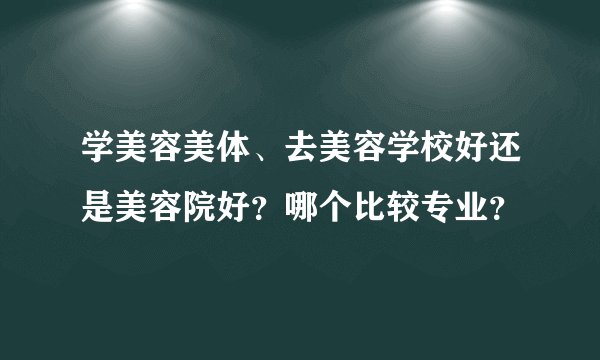 学美容美体、去美容学校好还是美容院好？哪个比较专业？