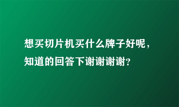 想买切片机买什么牌子好呢，知道的回答下谢谢谢谢？
