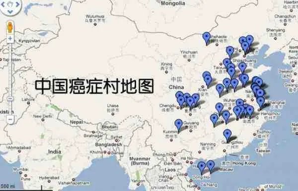 中国癌症村地图？在哪里？