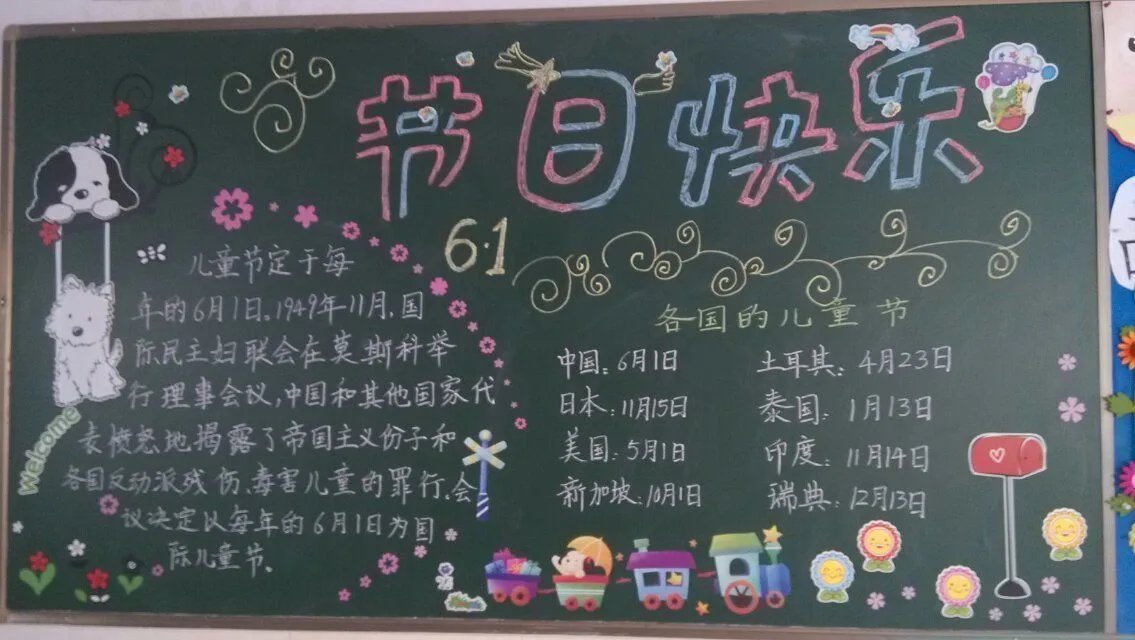小学六一儿童节黑板报设计
