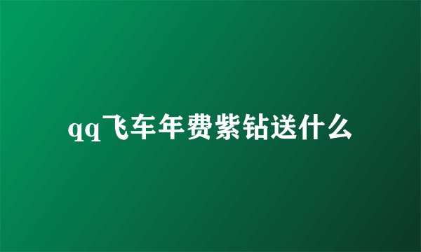 qq飞车年费紫钻送什么