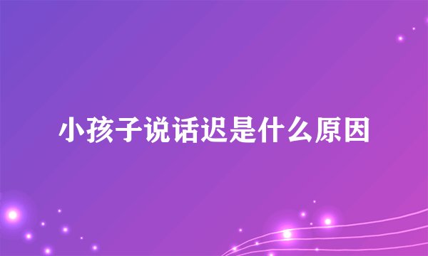 小孩子说话迟是什么原因