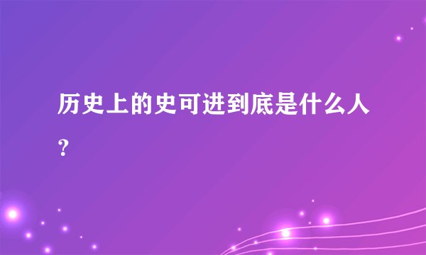 历史上的史可进到底是什么人？