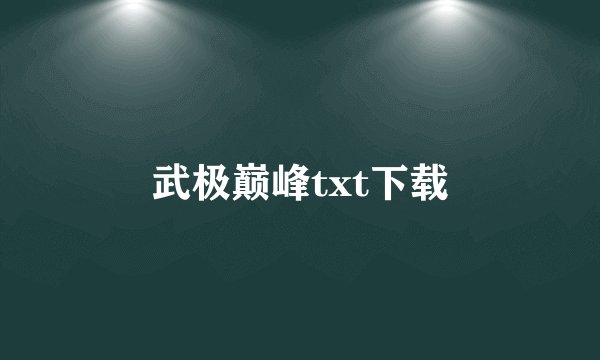 武极巅峰txt下载