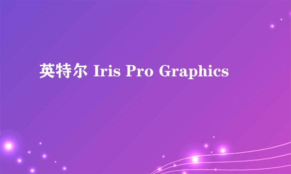 英特尔 Iris Pro Graphics