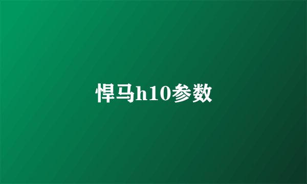 悍马h10参数