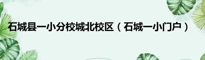 石城县一小分校城北校区（石城一小门户）