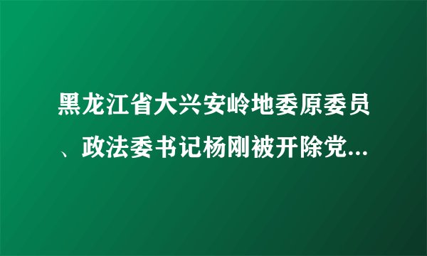 黑龙江省大兴安岭地委原委员、政法委书记杨刚被开除党籍和公职