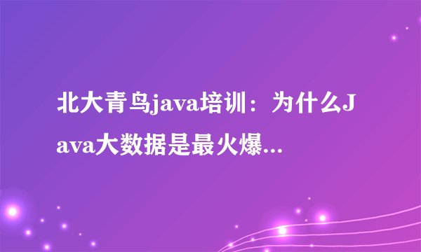 北大青鸟java培训：为什么Java大数据是最火爆的编程语言？