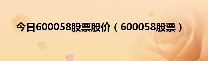 今日600058股票股价（600058股票）