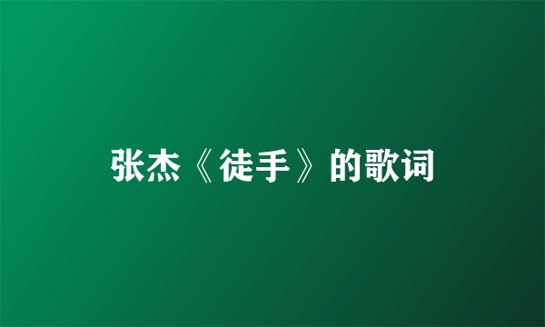 张杰《徒手》的歌词