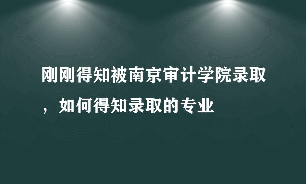 刚刚得知被南京审计学院录取，如何得知录取的专业