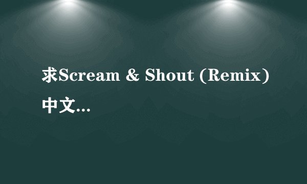 求Scream & Shout (Remix)中文歌词对照