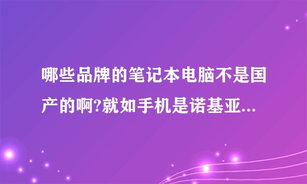 哪些品牌的笔记本电脑不是国产的啊?就如手机是诺基亚.....