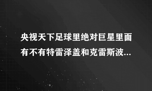 央视天下足球里绝对巨星里面有不有特雷泽盖和克雷斯波的专辑？