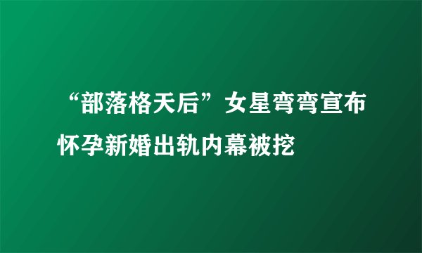 “部落格天后”女星弯弯宣布怀孕新婚出轨内幕被挖