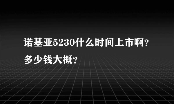 诺基亚5230什么时间上市啊？多少钱大概？