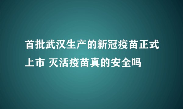 首批武汉生产的新冠疫苗正式上市 灭活疫苗真的安全吗