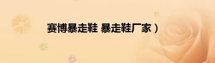 赛博暴走鞋 暴走鞋厂家）