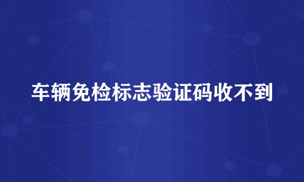 车辆免检标志验证码收不到