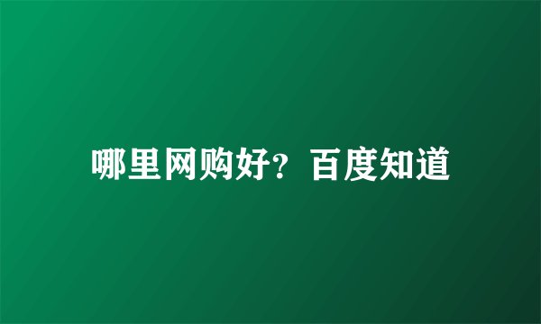 哪里网购好？百度知道