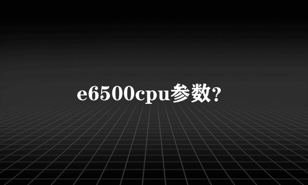 e6500cpu参数？