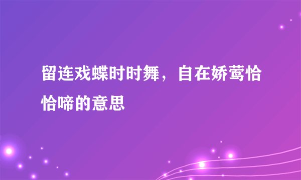 留连戏蝶时时舞，自在娇莺恰恰啼的意思
