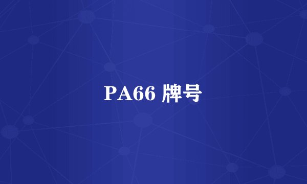 PA66 牌号