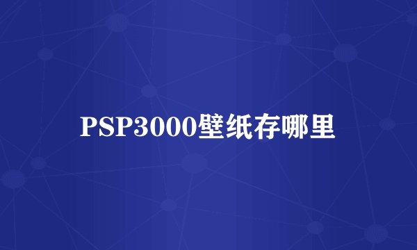 PSP3000壁纸存哪里