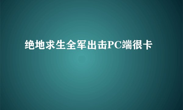 绝地求生全军出击PC端很卡