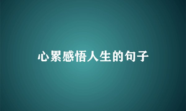 心累感悟人生的句子