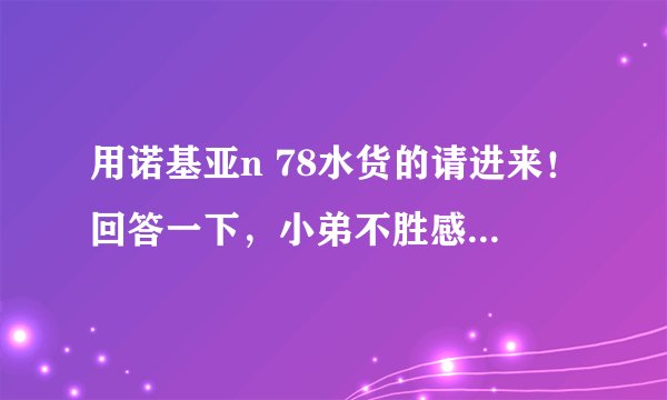 用诺基亚n 78水货的请进来！回答一下，小弟不胜感激！！！