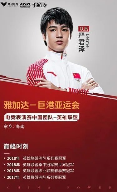 电竞亚运会定妆照选手都是谁?