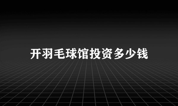 开羽毛球馆投资多少钱