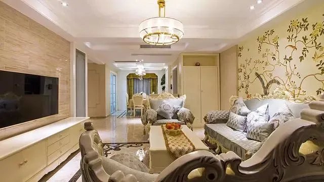 145㎡欧式三居室，清新的色彩搭配，透露一股自然的田园气息！