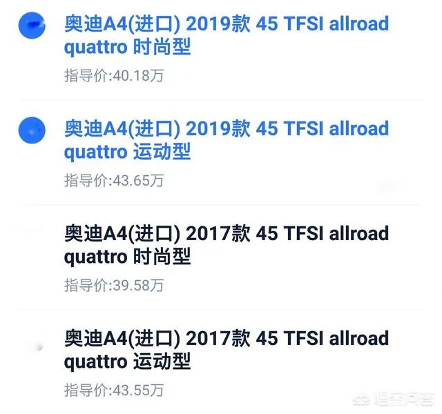 河北地区的奥迪A4 Allroad多少钱能落地？