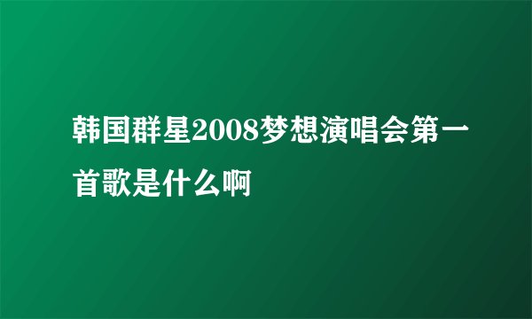 韩国群星2008梦想演唱会第一首歌是什么啊