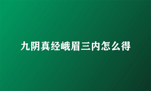 九阴真经峨眉三内怎么得
