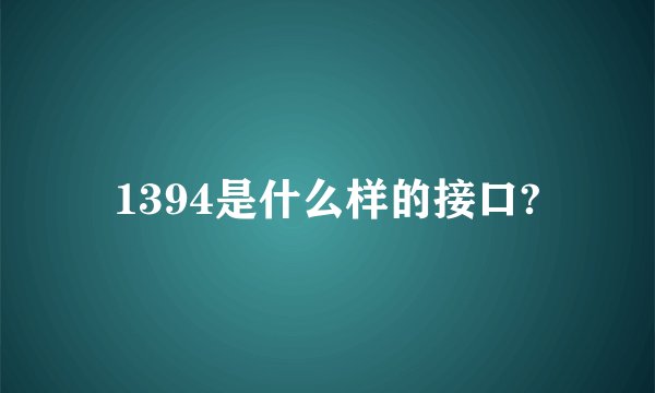 1394是什么样的接口?