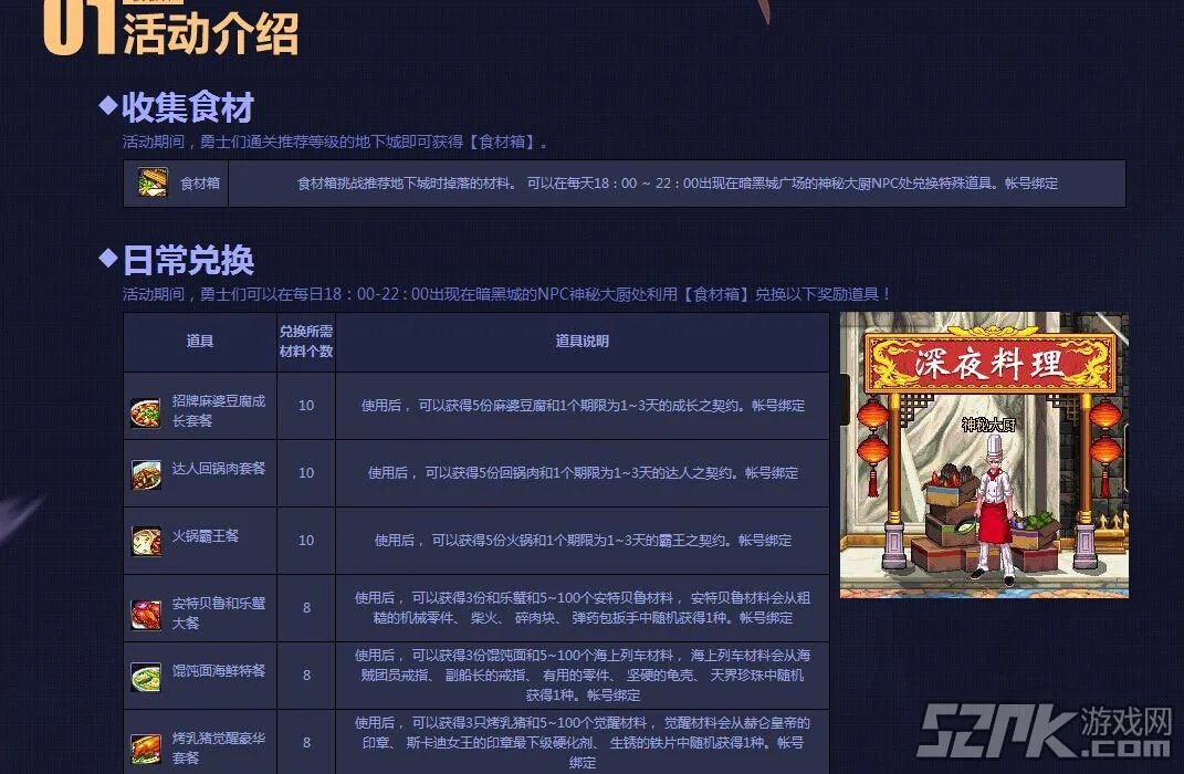 DNF深夜豪华料理本周自选套餐是什么?