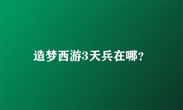 造梦西游3天兵在哪？